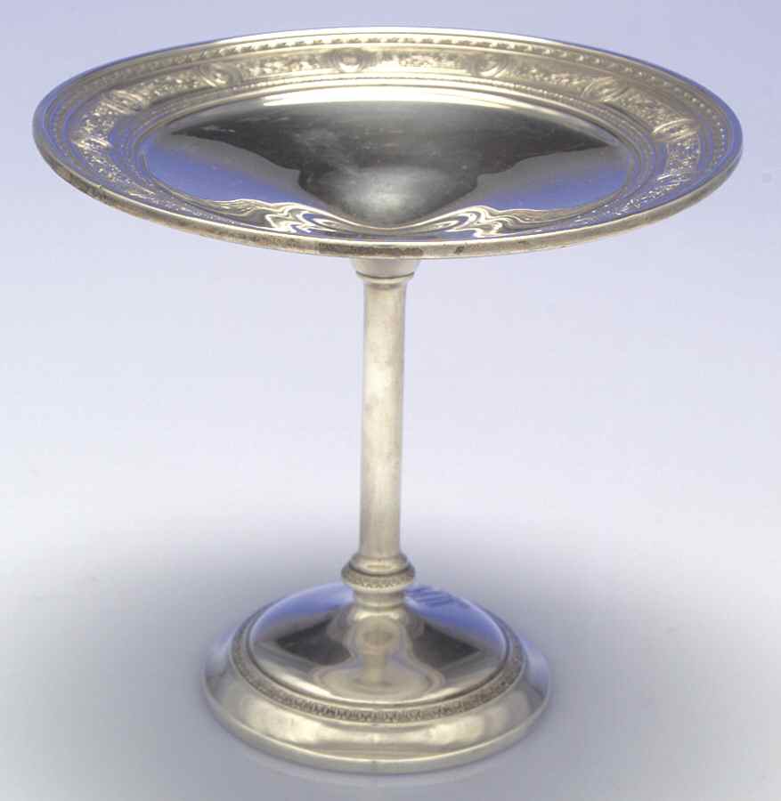 Wedgwood (Sterling, Hollowware, Geometric Base) Round Compote (Height X Width) by International Silver-1