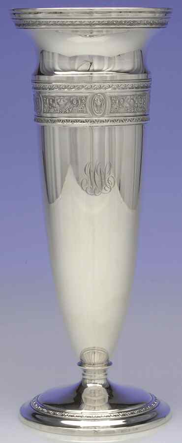 Wedgwood (Sterling, Hollowware, Geometric Base) 12" Vase by International Silver-1