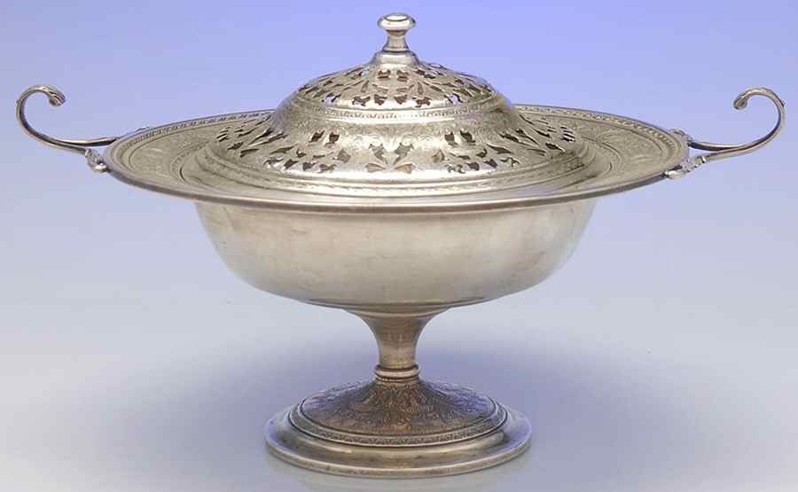 Wedgwood (Sterling, Hollowware, Geometric Base) 10" Round Footed Centerpiece by International Silver-1