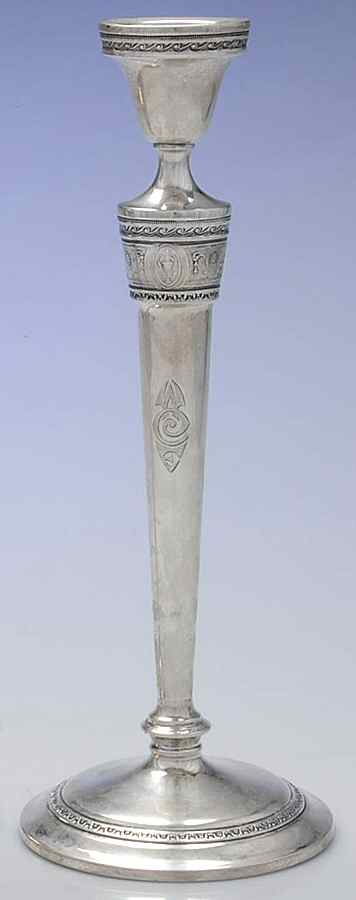 Wedgwood (Sterling, Hollowware, Geometric Base) Weighted Candlestick by International Silver-1
