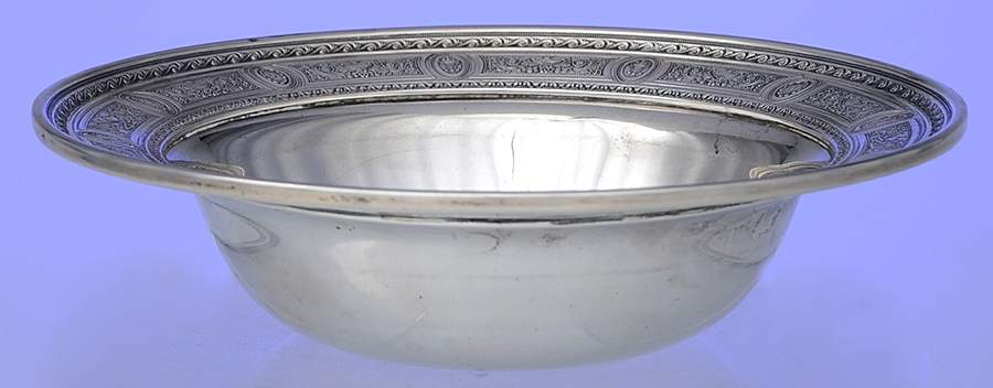 Wedgwood (Sterling, Hollowware, Geometric Base) 6" Bon Bon Bowl by International Silver-1