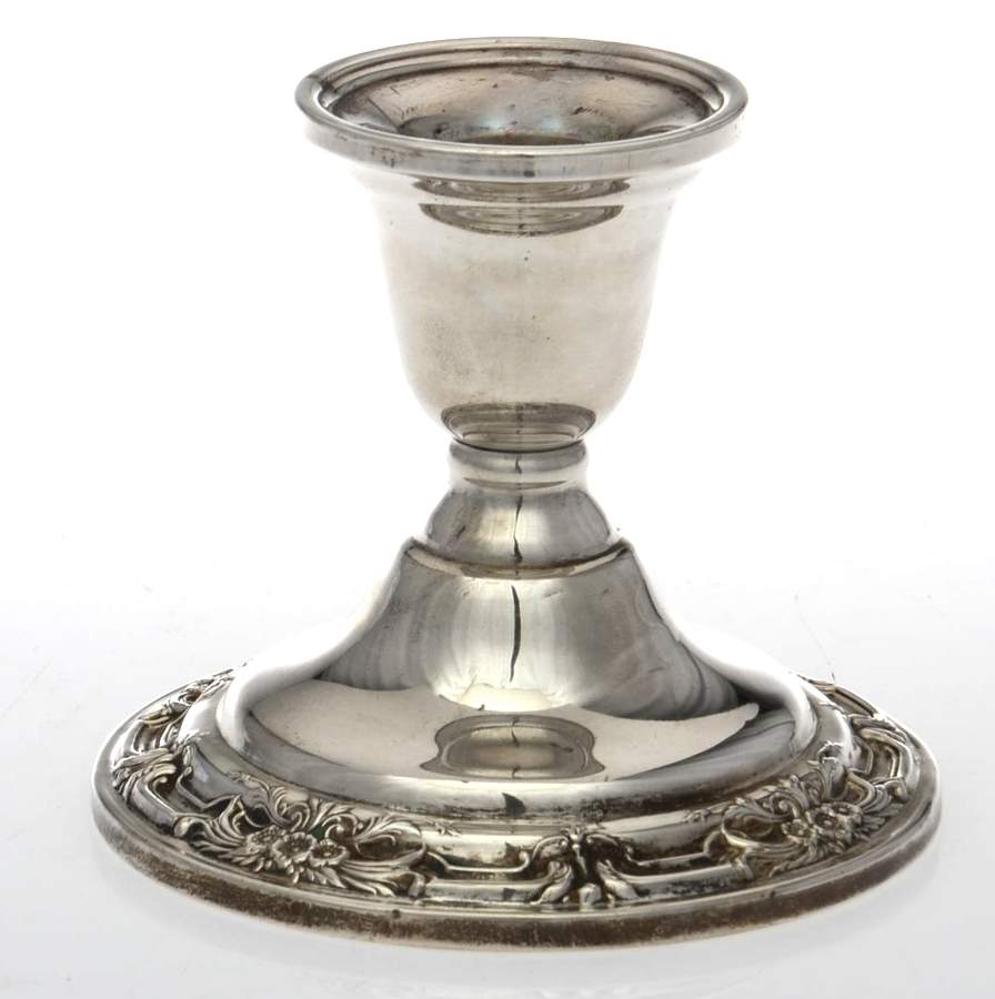 Wild Rose-New (Sterling, 1948, New, Hollowware) Weighted Candleholder by International Silver-1