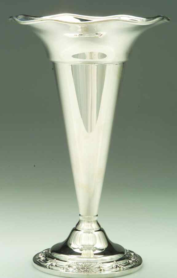 Wild Rose-New (Sterling, 1948, New, Hollowware) 8" Ruffled Vase by International Silver-1