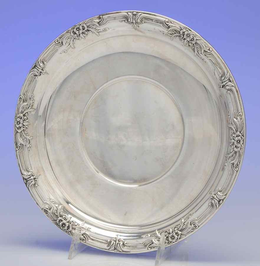 Wild Rose-New (Sterling, 1948, New, Hollowware) Sterling Sandwich Plate by International Silver-1