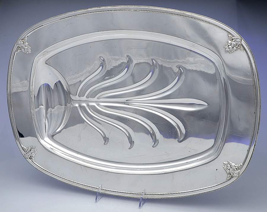 Adoration (Silverplate, Hollowware) Large Plated Meat Platter with Well by International Silver-1