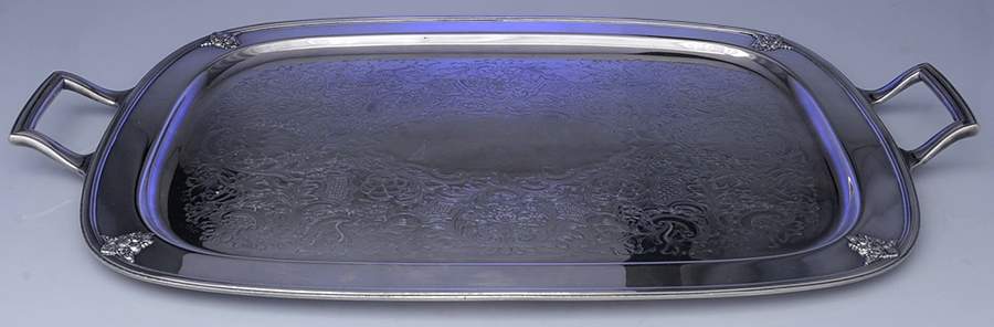 Adoration (Silverplate, Hollowware) Large Silverplate Waiter Tray by International Silver-1