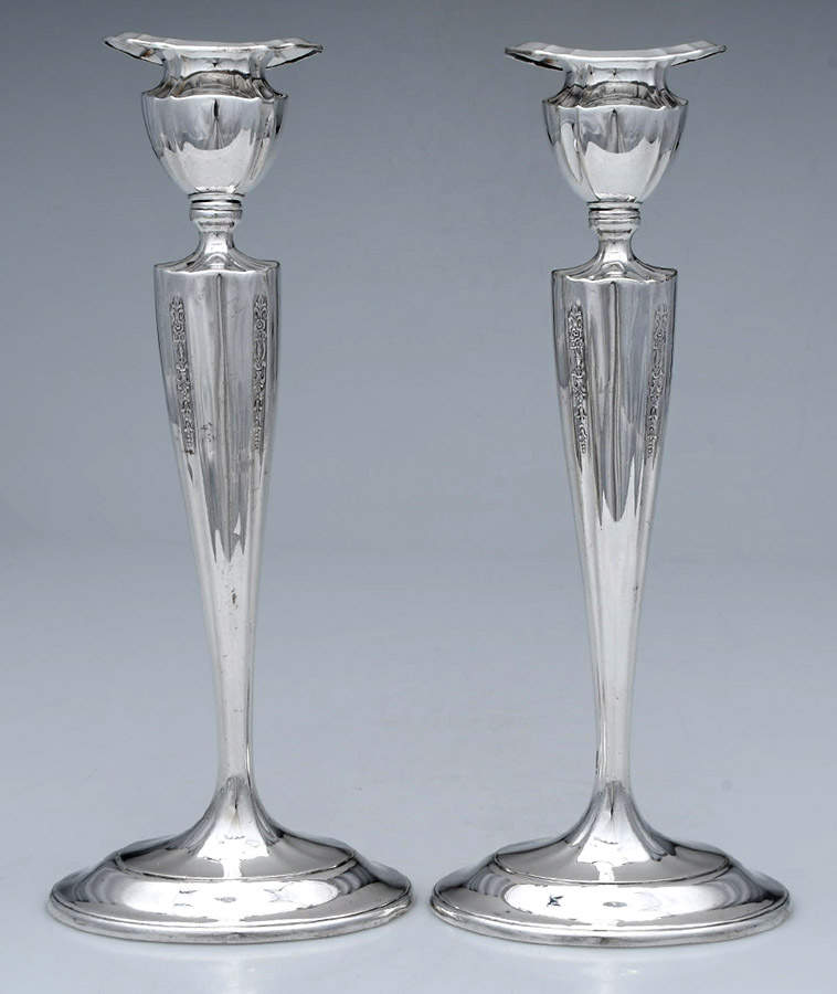 Ambassador (Silverplate, Hollowware) Pair of 10" Candlesticks by International Silver-1