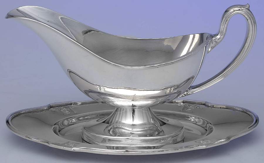 Ambassador (Silverplate, Hollowware) Gravy Boat & Underplate by International Silver-1