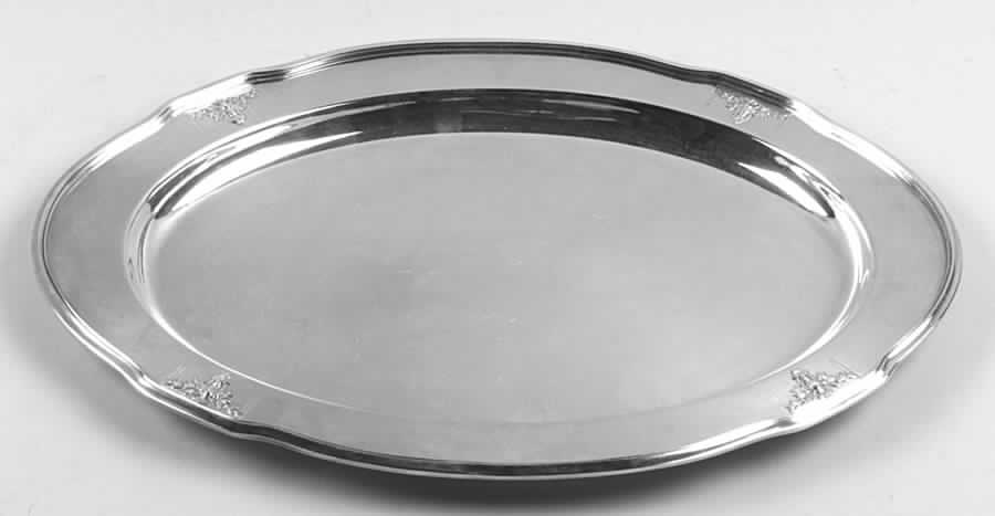 Ambassador (Silverplate, Hollowware) Small Plated Meat Platter No Well by International Silver-1