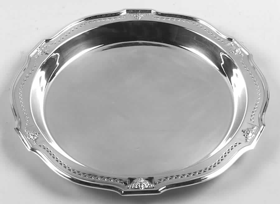 Ambassador (Silverplate, Hollowware) Medium Plated Round Pierced Tray by International Silver-1