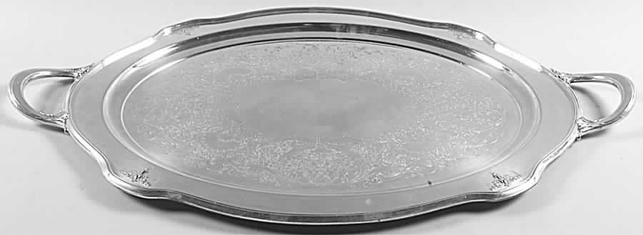 Ambassador (Silverplate, Hollowware) Large Silverplate Waiter Tray by International Silver-1