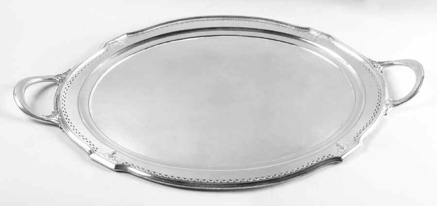 Ambassador (Silverplate, Hollowware) Large Silverplate Waiter Tray by International Silver-1
