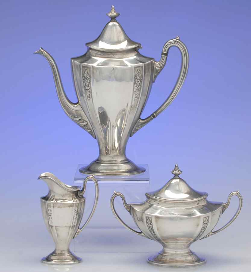 Ambassador (Silverplate, Hollowware) (3 Pc) Coffee Set with Coffee Pot by International Silver-1
