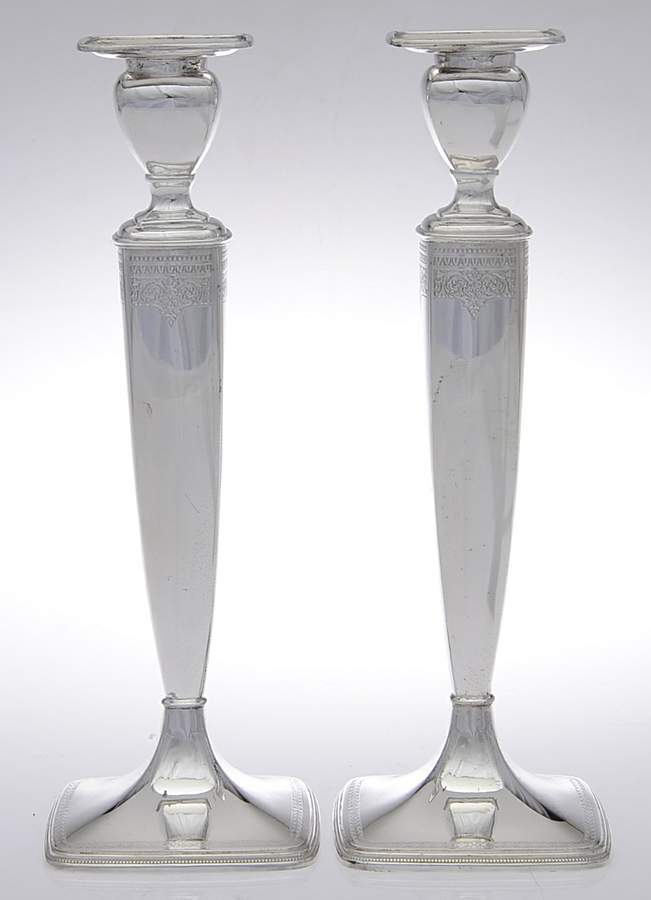 Ancestral (Silverplate, Hollowware) Pair of 10" Candlesticks by International Silver-1