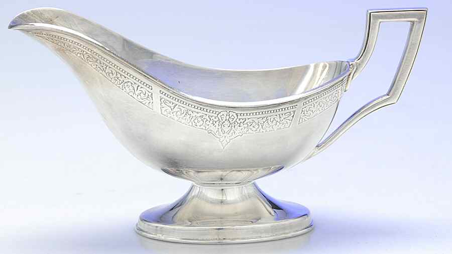 Ancestral (Silverplate, Hollowware) Plated Gravy Boat No Underplate by International Silver-1