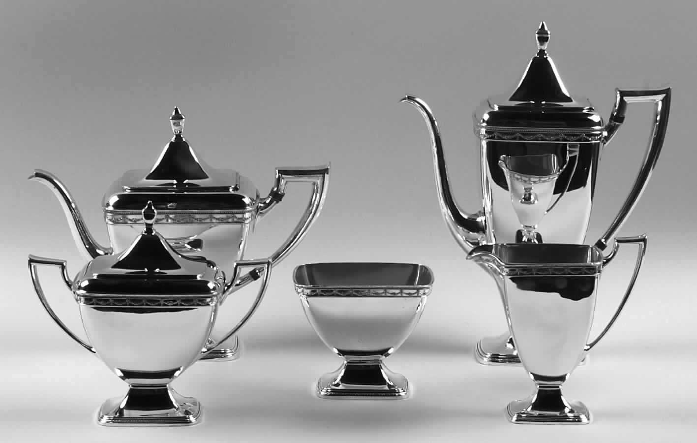 Anniversary (Silverplate, Hollowware) 5-Piece Plated Tea Set (with Waste) by International Silver-1