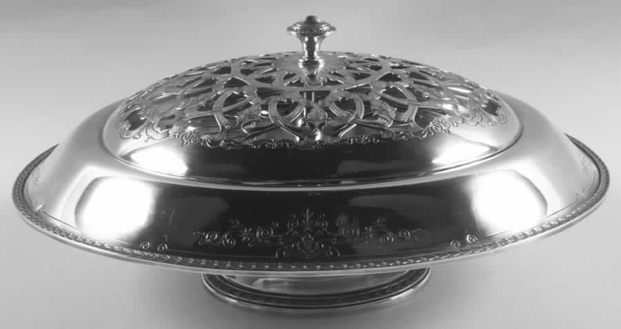Argosy (Silverplate, Hollowware) Silverplate Centerpiece with Floral Frog by International Silver-1
