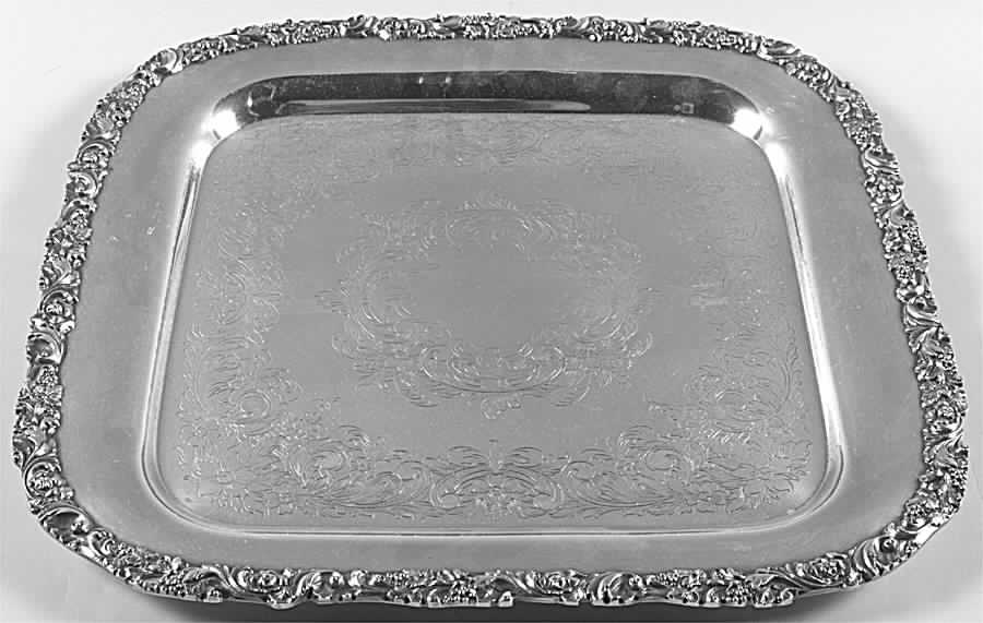 Beverly Manor (Silverplate, Hollowware) Square Silverplate Tray by International Silver-1