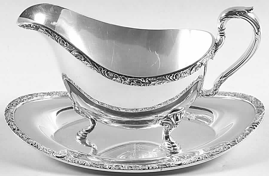 Beverly Manor (Silverplate, Hollowware) Plated Gravy Boat & Underplate by International Silver-1