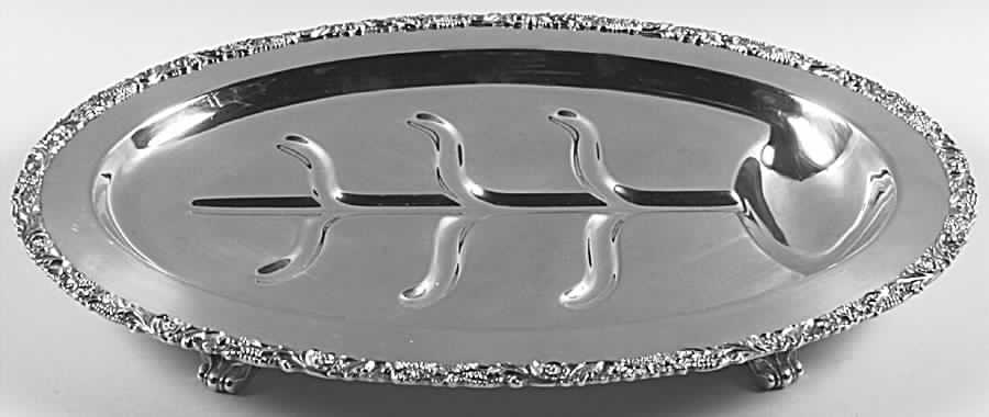 Beverly Manor (Silverplate, Hollowware) Medium Plated Meat Platter with Well by International Silver-1