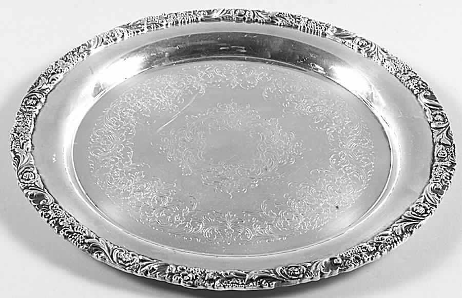 Beverly Manor (Silverplate, Hollowware) Small Round Silverplate Tray by International Silver-1