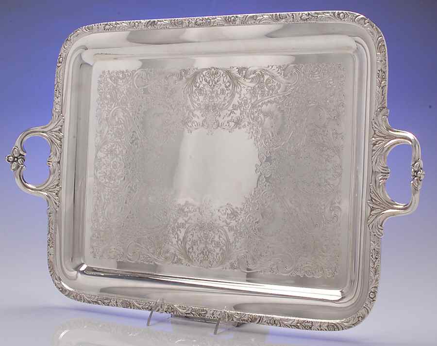 Beverly Manor (Silverplate, Hollowware) Small Silverplate Waiter Tray by International Silver-1