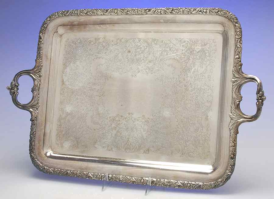 Beverly Manor (Silverplate, Hollowware) Small Silverplate Waiter Tray by International Silver-1