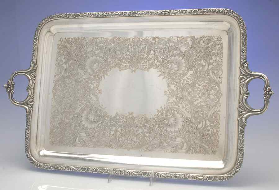 Beverly Manor (Silverplate, Hollowware) Medium Silverplate Waiter Tray by International Silver-1