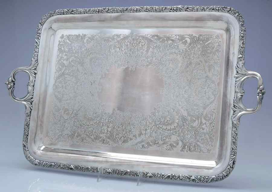 Beverly Manor (Silverplate, Hollowware) Medium Silverplate Waiter Tray by International Silver-1