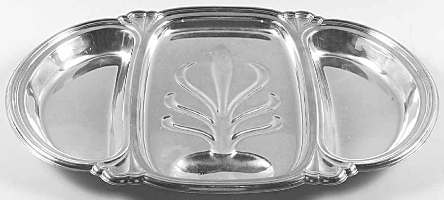 Chadwick (Silverplate, Hollowware) Medium Plated 3-Part Platter by International Silver-1