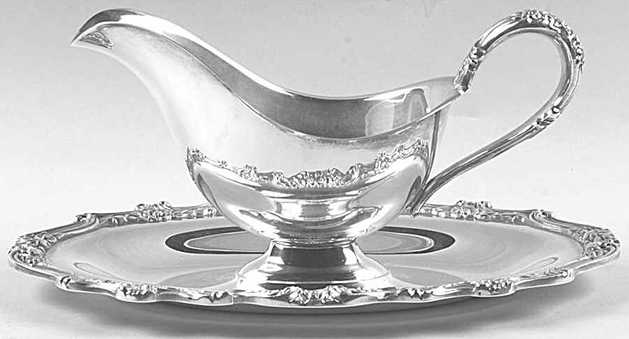 Countess (Silverplate, Hollowware) Plated Gravy Boat with Attached Underplate by International Silver-1