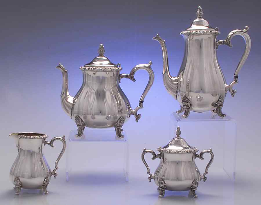 Countess (Silverplate, Hollowware) (4 Piece) Silverplate Tea Set by International Silver-1