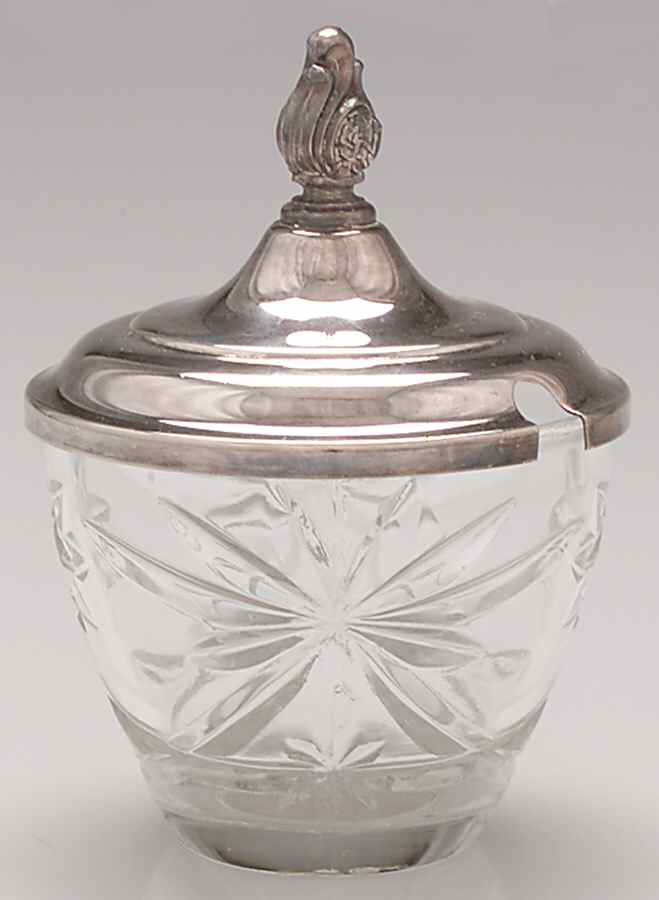 Countess (Silverplate, Hollowware) Crystal Marmalade with Plated Lid by International Silver-1