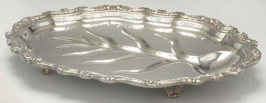 Countess (Silverplate, Hollowware) Small Plated Footed Platter with Well by International Silver-1