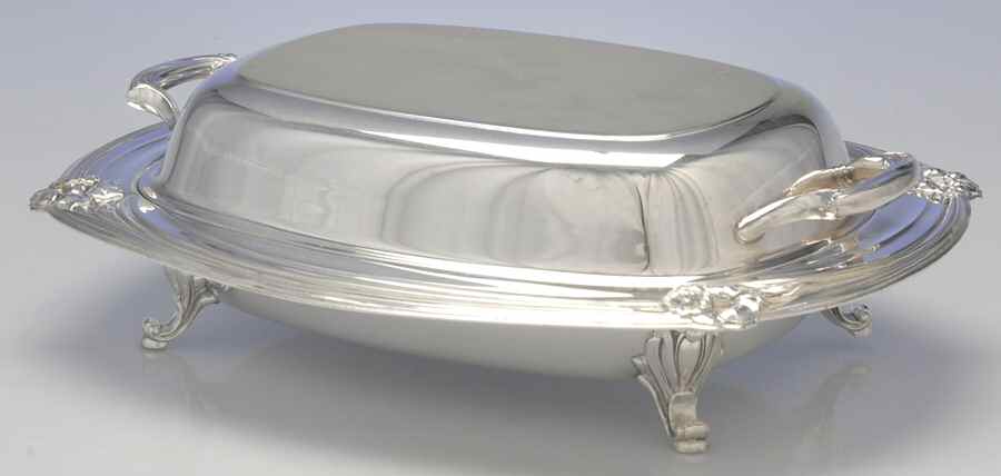 Daffodil (Silverplate, Hollowware) Footed Double Vegetable Bowl by International Silver-1