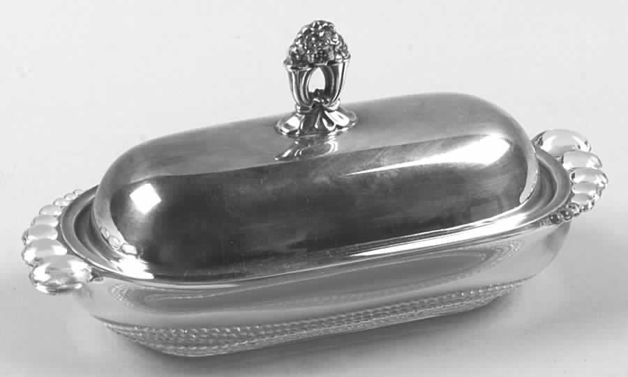 Eternally Yours (Silverplate, Hollowware) Crystal Butter with Silverplate Lid by International Silver-1