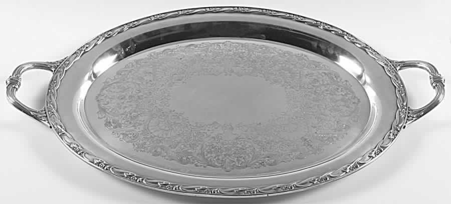 Exquisite (Silverplate, Hollowware) Medium Silverplate Waiter Tray by International Silver-1