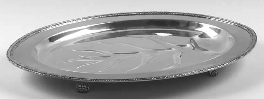 Exquisite (Silverplate, Hollowware) Medium Plated Meat Platter with Well by International Silver-1