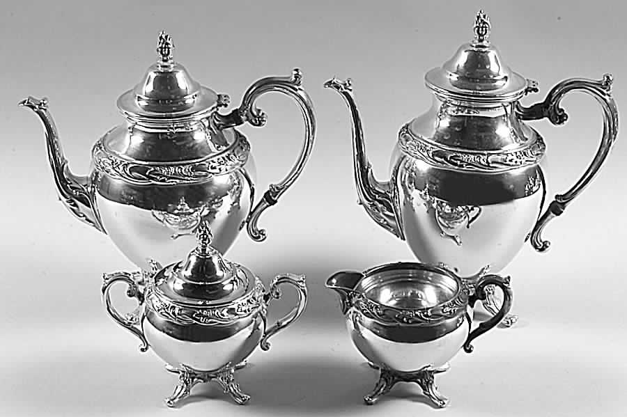Exquisite (Silverplate, Hollowware) (4 Piece) Silverplate Tea Set by International Silver-1