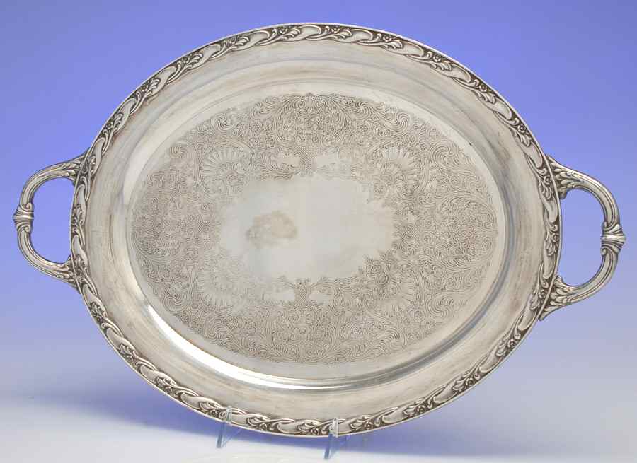 Exquisite (Silverplate, Hollowware) Small Silverplate Waiter Tray by International Silver-1