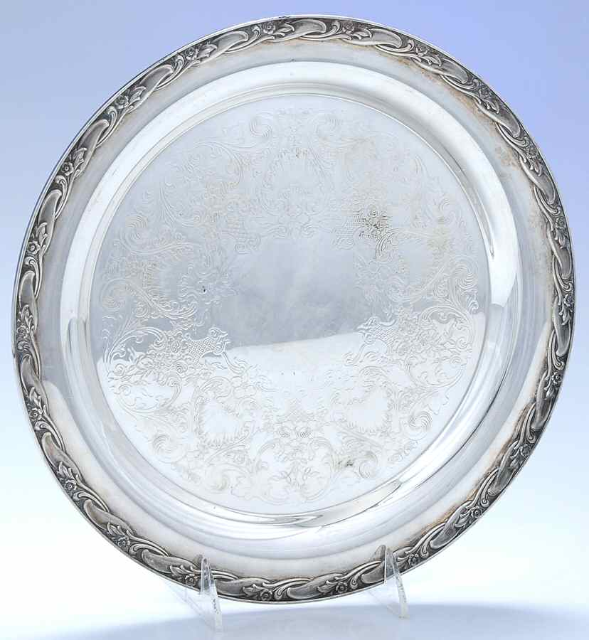 Exquisite (Silverplate, Hollowware) 11" Round Tray by International Silver-1