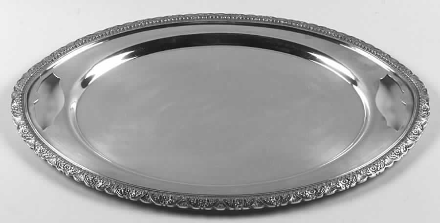 First Love (Silverplate, Hollowware) Small Silverplate Waiter Tray by International Silver-1