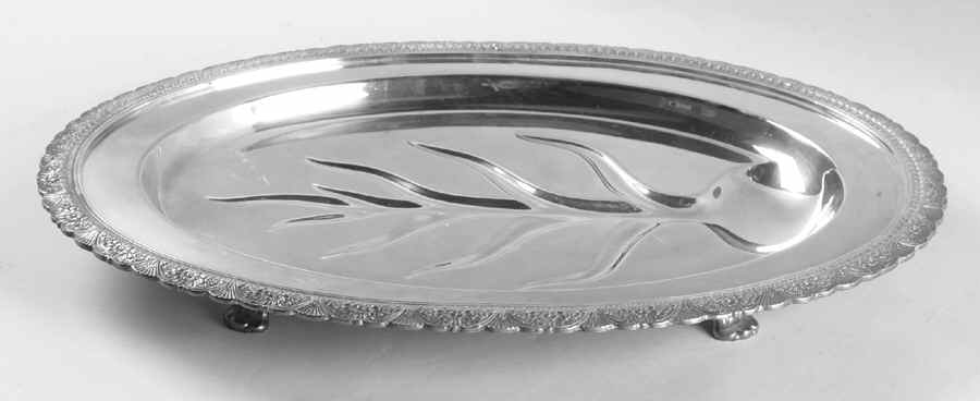 First Love (Silverplate, Hollowware) Small Plated Footed Platter with Well by International Silver-1