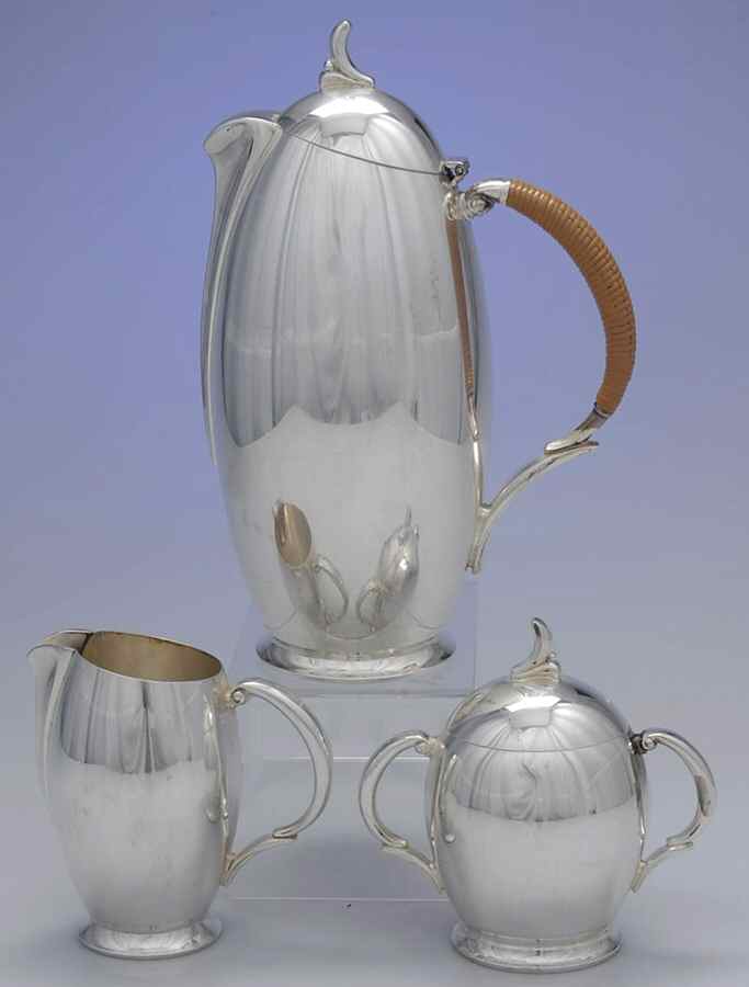 Flair (Silverplate, Hollowware) (3 Pc) Coffee Set (PCP,PCR,PSU) by International Silver-1