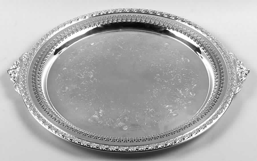 Gaiety (Silverplate, Hollowware) Large Round Silverplate Tray by International Silver-1