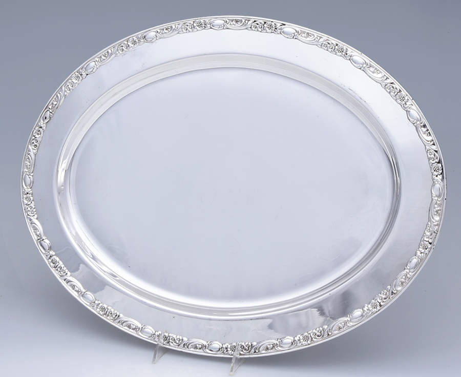 Victorian Rose (Silverplate, Hollowware) Medium Plated Meat Platter No Well by International Silver-1