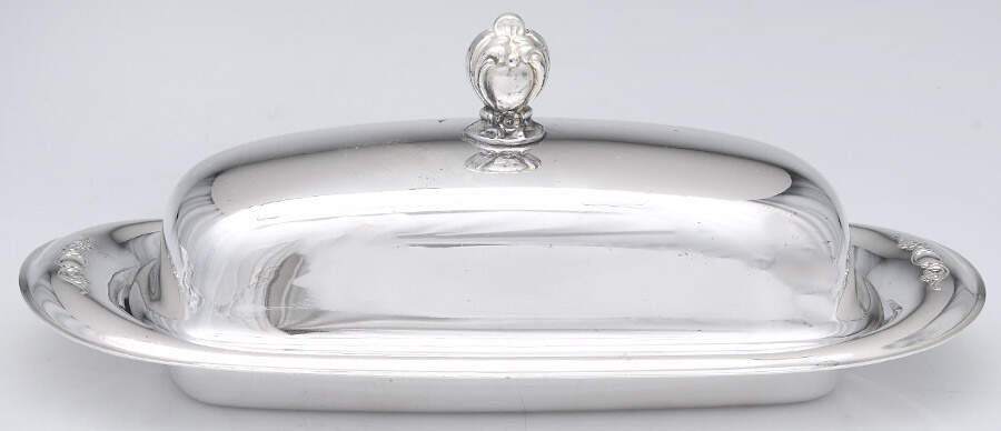 Victorian Rose (Silverplate, Hollowware) 1/4 Pound Covered Butter Dish by International Silver-1