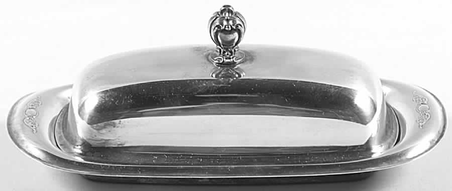 Victorian Rose (Silverplate, Hollowware) 1/4 Pound Covered Butter & Liner by International Silver-1