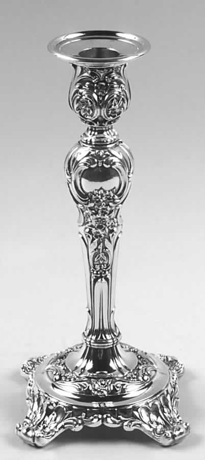 Victorian Rose (Silverplate, Hollowware) Silverplate Candlestick by International Silver-1
