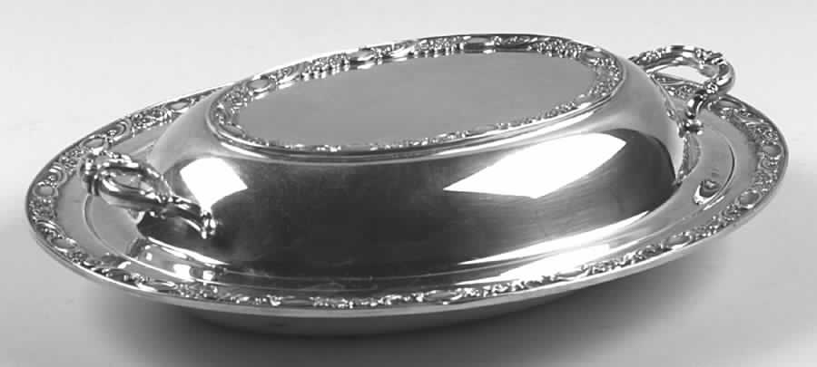 Victorian Rose (Silverplate, Hollowware) Plated Divided Double Vegetable Bowl by International Silver-1